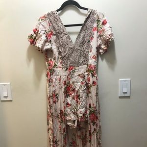 Floral Dress/shorts. Floor length train